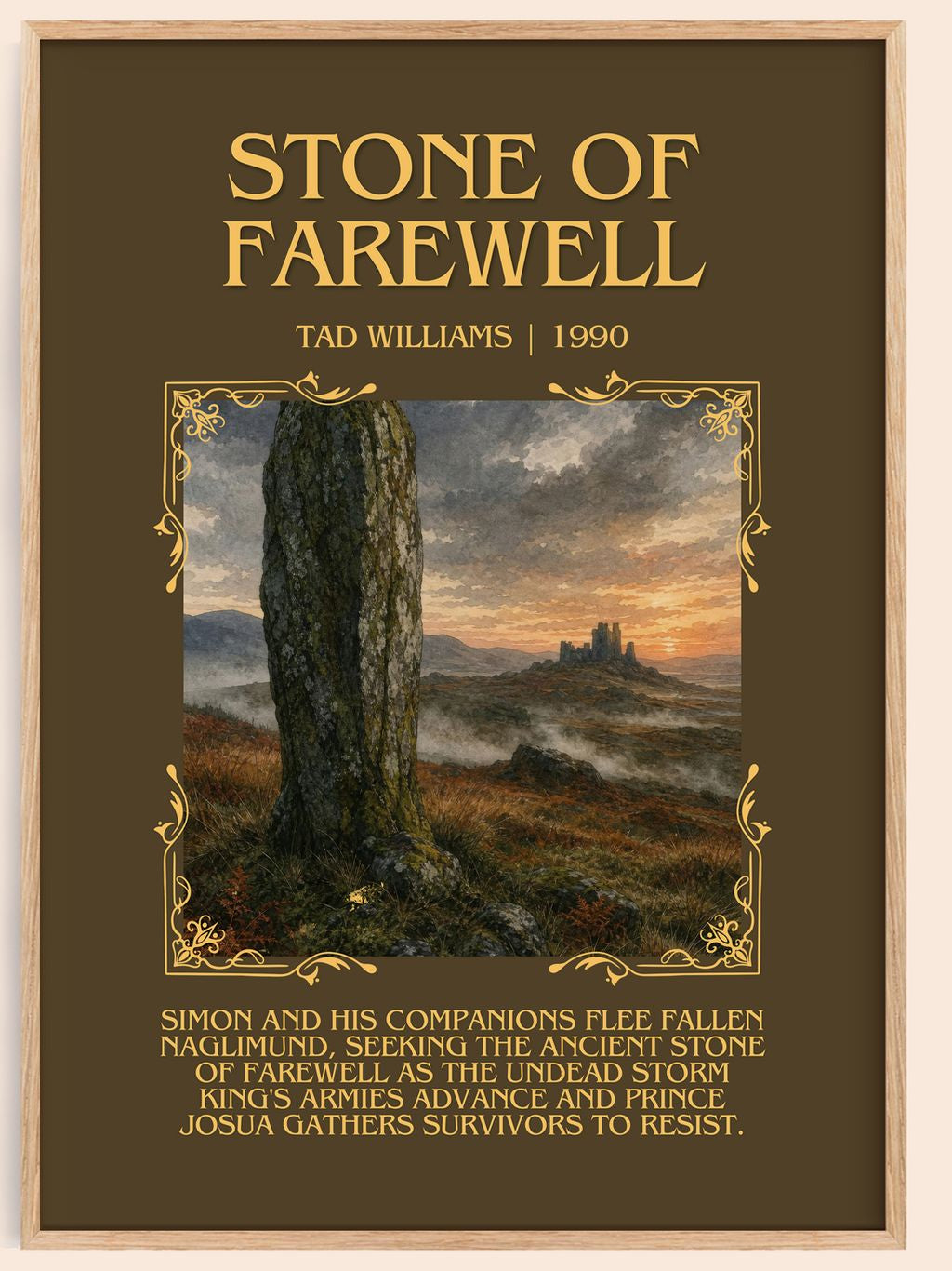 Stone of Farewell Minimalist Book Poster by Tad Williams – book poster