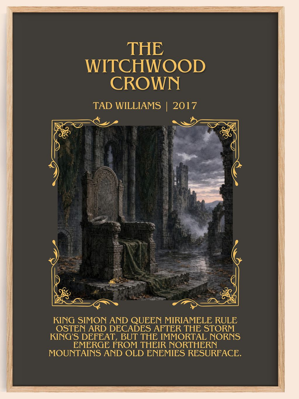 The Witchwood Crown Minimalist Book Poster by Tad Williams – book poster