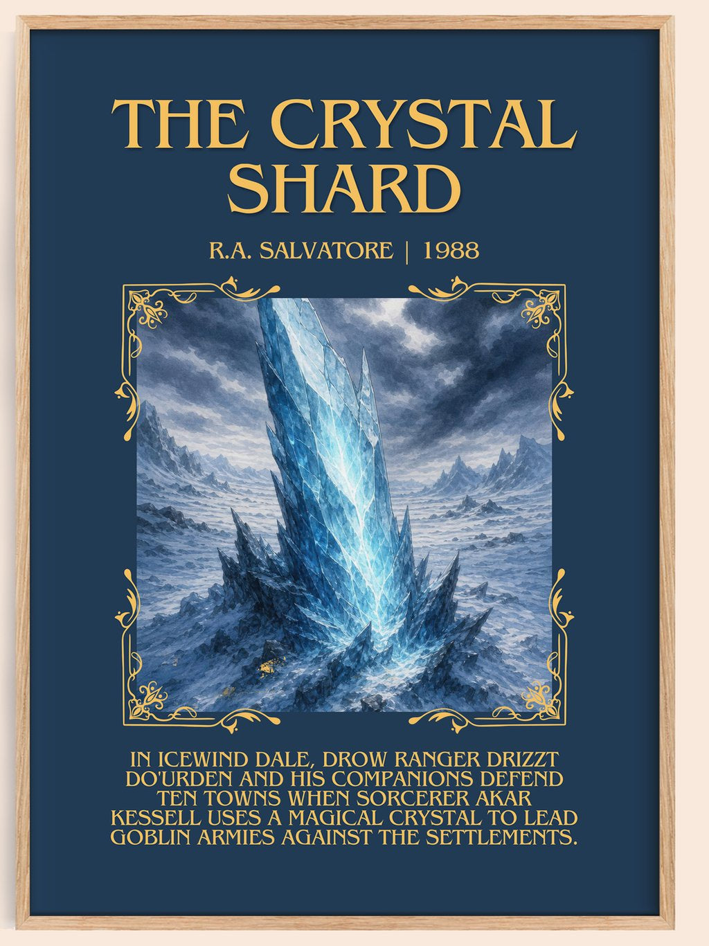 The Crystal Shard Minimalist Book Poster by R.A. Salvatore – book poster