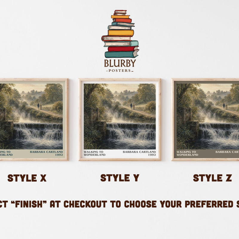 Walking To Wonderland literary print in frame leaning in hallway – romance wall art