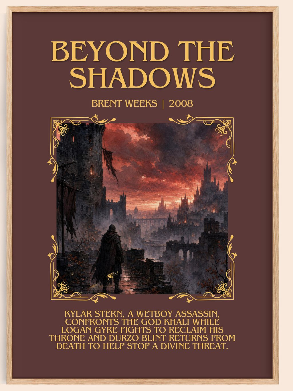 Beyond the Shadows Minimalist Book Poster by Brent Weeks – book poster