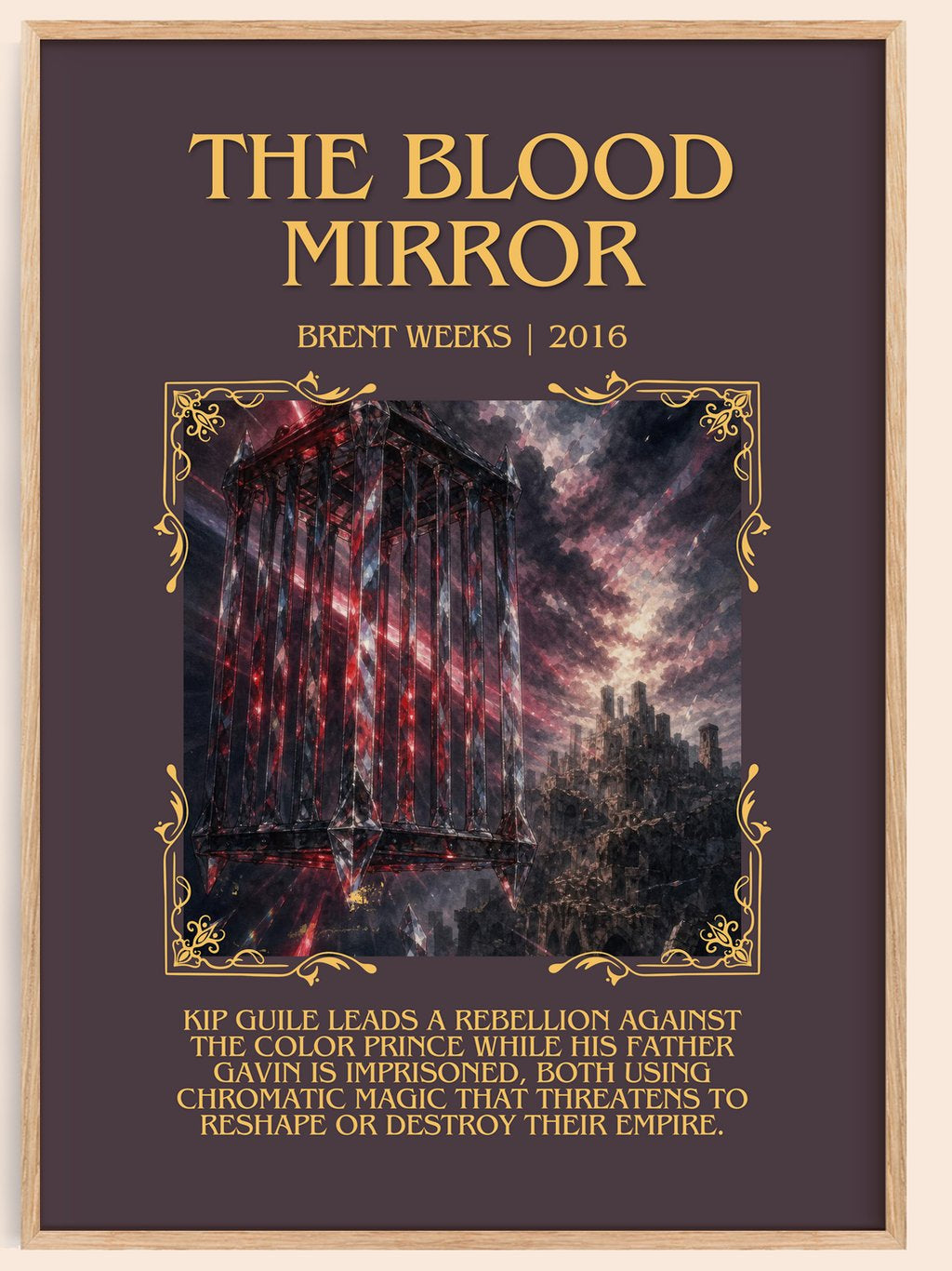 The Blood Mirror Minimalist Book Poster by Brent Weeks – book poster