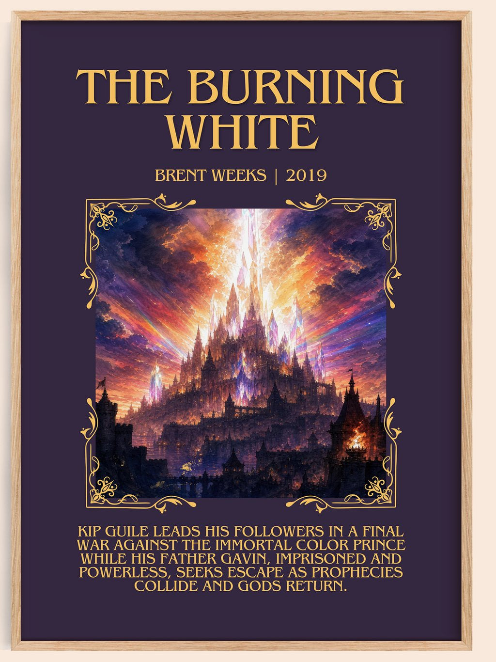 The Burning White Minimalist Book Poster by Brent Weeks – book poster