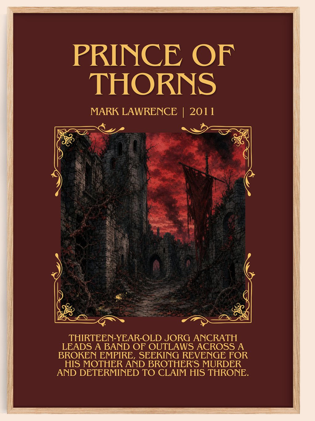 Prince of Thorns Minimalist Book Poster by Mark Lawrence – book poster