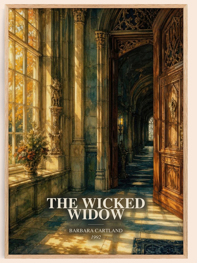 The Wicked Widow Book Watercolour Illustration by Barbara Cartland