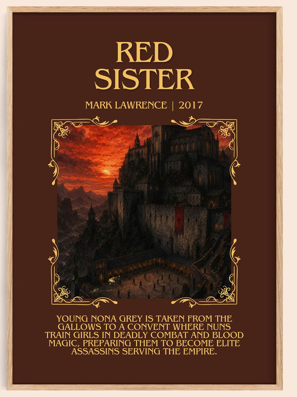 Red Sister Minimalist Book Poster by Mark Lawrence – book poster