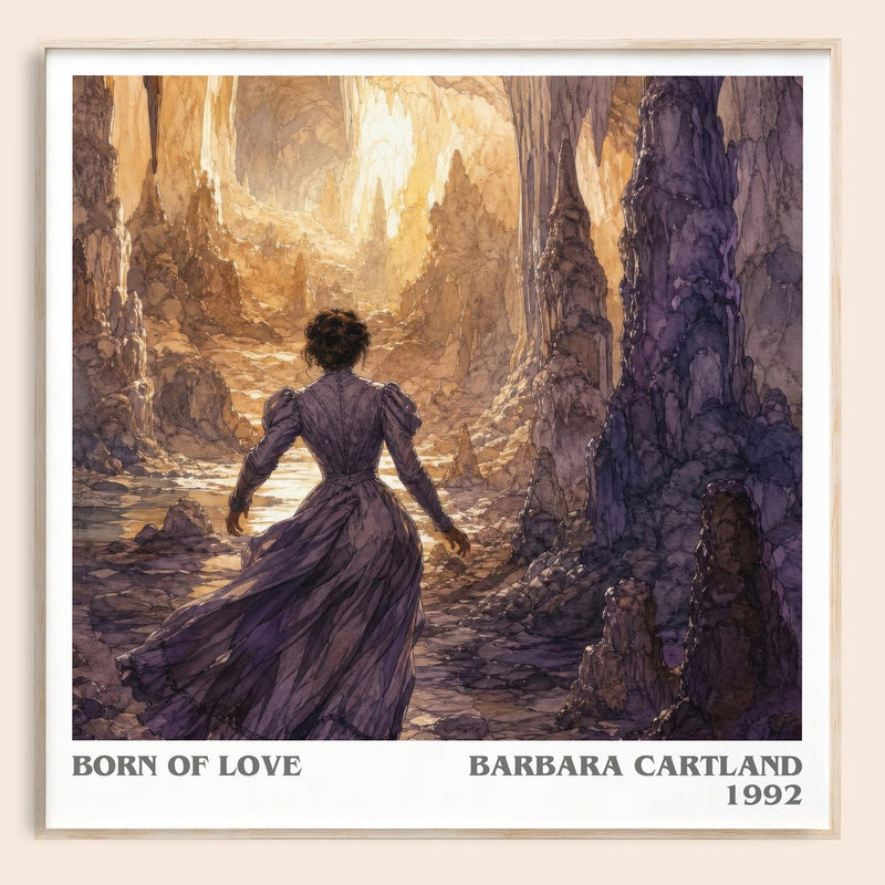 Born Of Love literary book poster by Barbara Cartland – framed literary art print