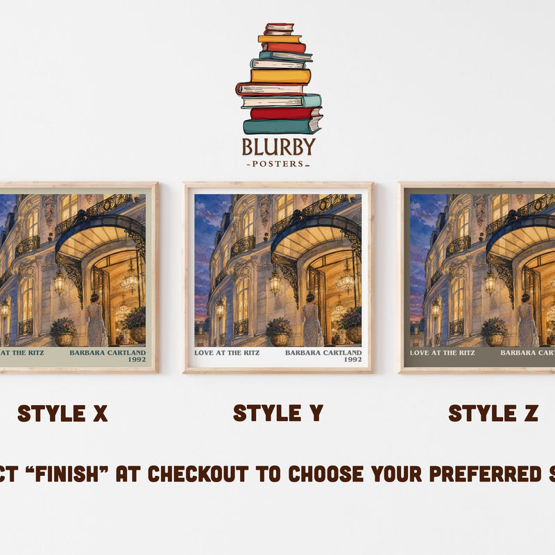 Love At The Ritz literary print in frame leaning in hallway – romance wall art