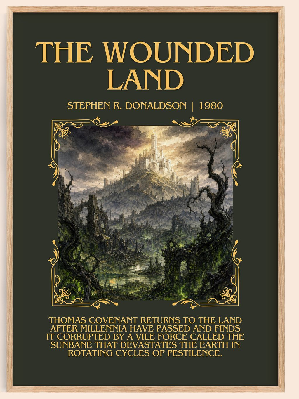The Wounded Land Minimalist Book Poster by Stephen R. Donaldson – book poster