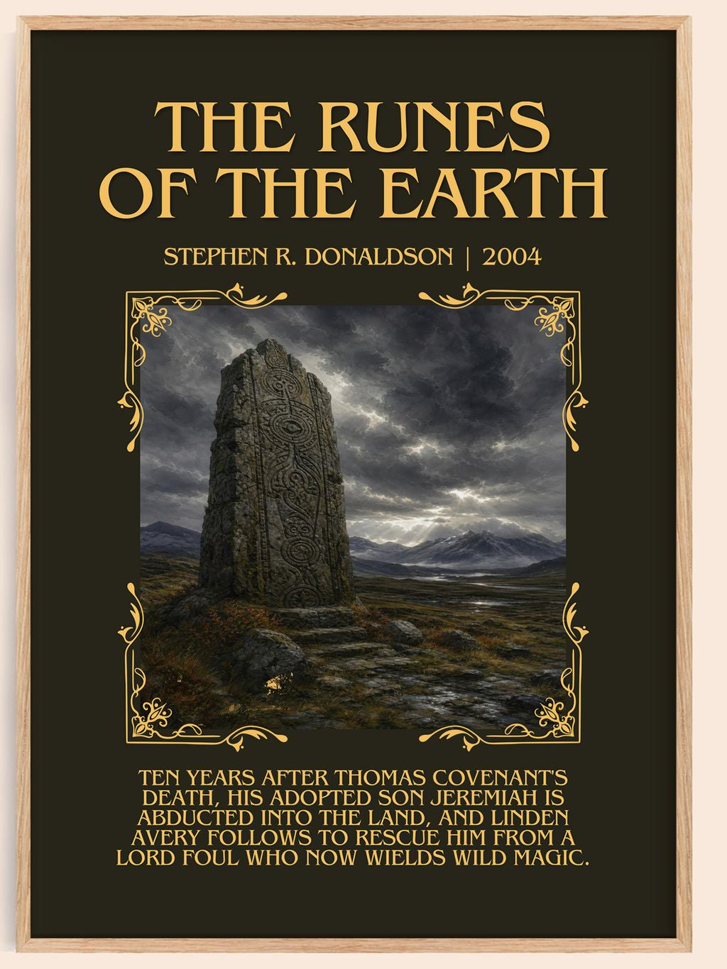 The Runes of the Earth Minimalist Book Poster by Stephen R. Donaldson – book poster