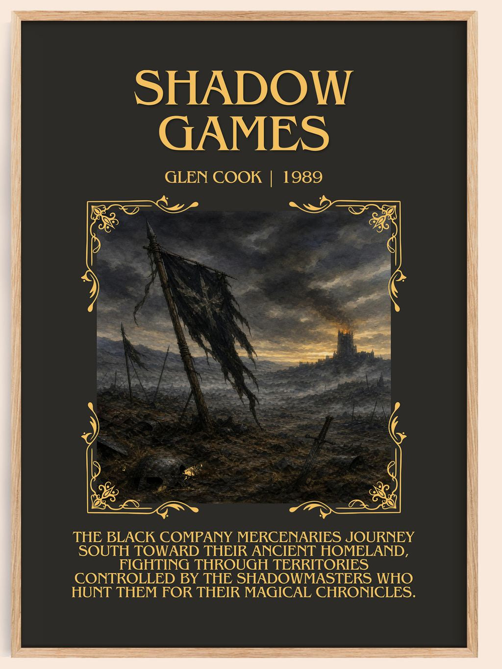 Shadow Games Minimalist Book Poster by Glen Cook – book poster
