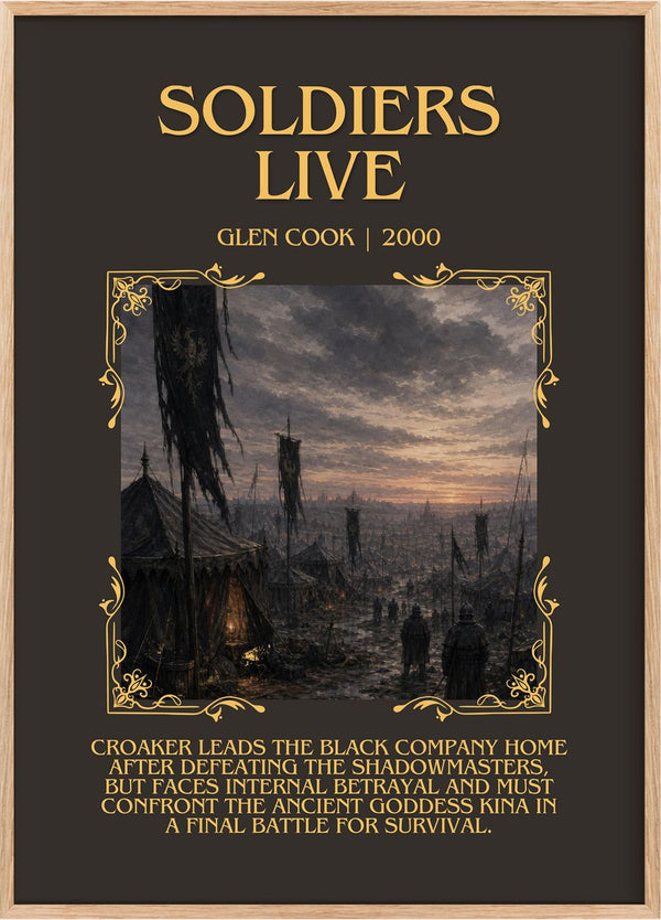 Soldiers Live Minimalist Book Poster by Glen Cook