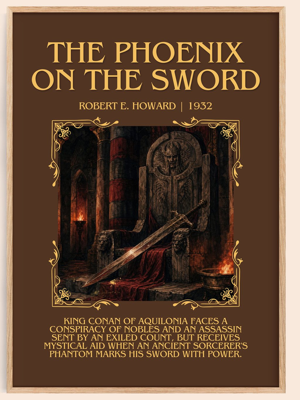 The Phoenix on the Sword Minimalist Book Poster by Robert E. Howard – book poster