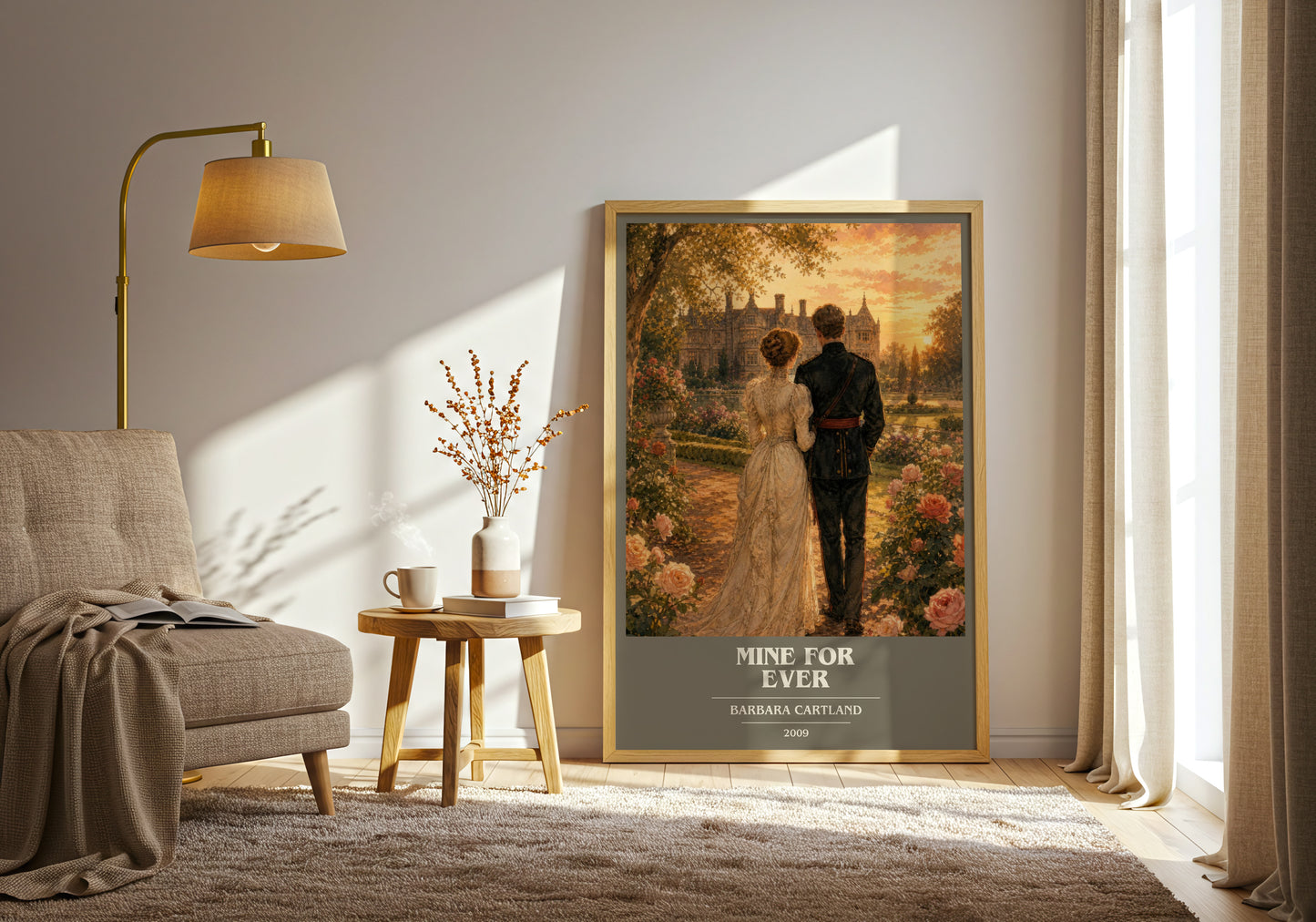 Mine For Ever book cover print on bookshelf – Barbara Cartland fan gift