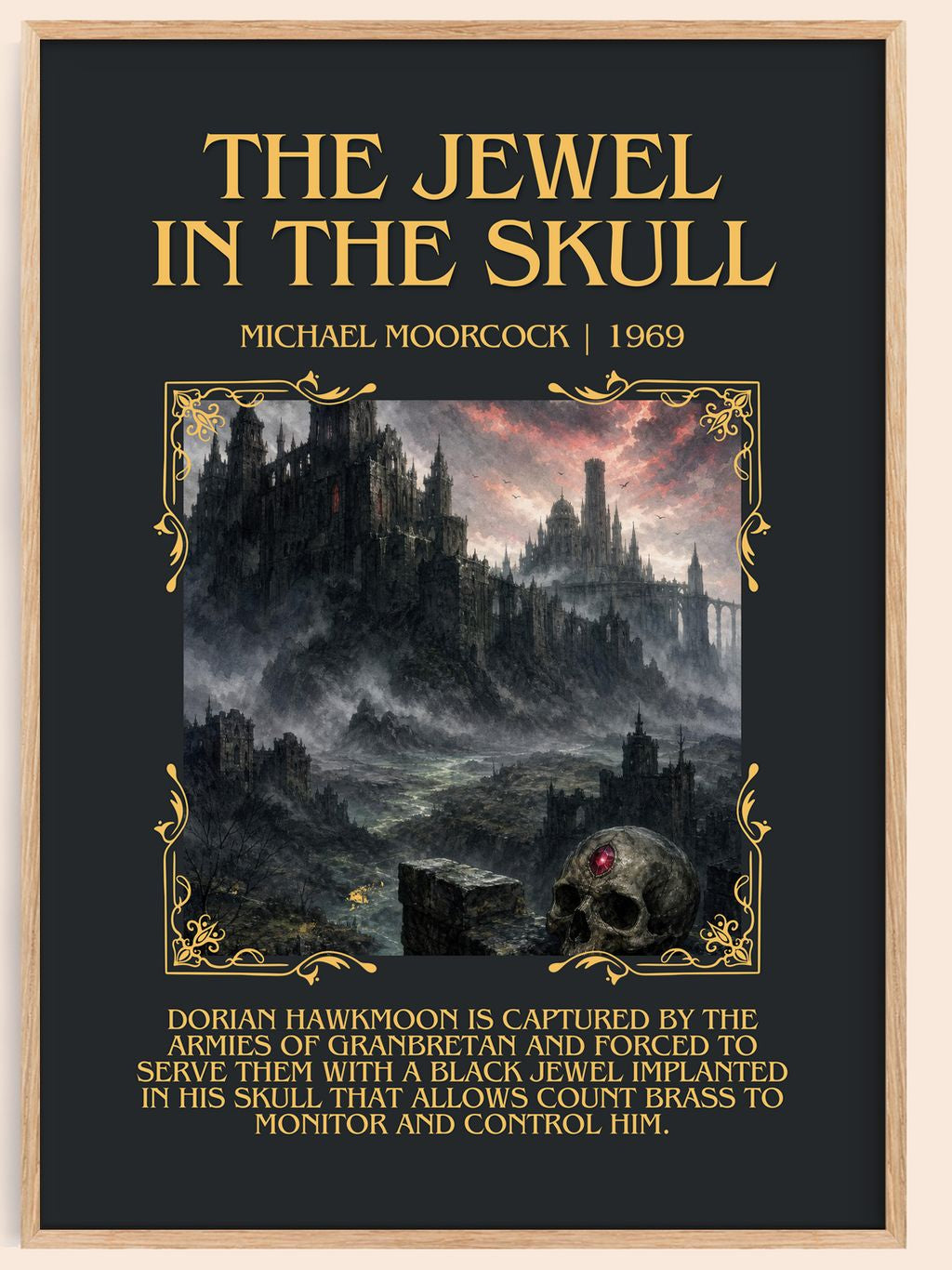 The Jewel in the Skull Minimalist Book Poster by Michael Moorcock – book poster