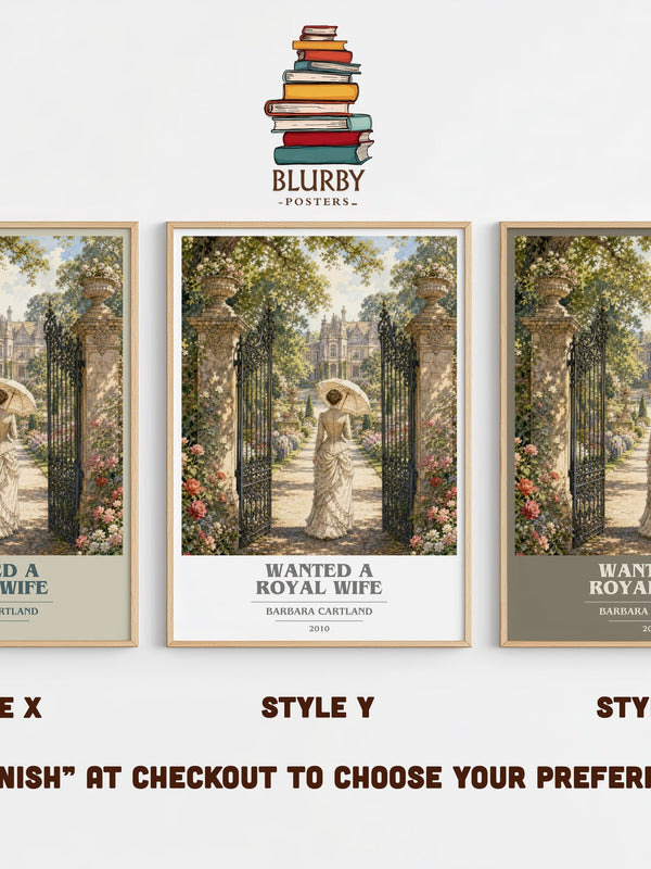 Wanted A Royal Wife book cover print in frame leaning in hallway – romance wall art