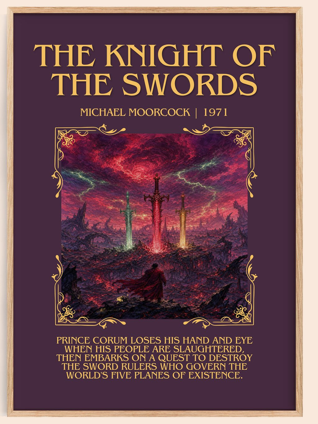 The Knight of the Swords Minimalist Book Poster by Michael Moorcock – book poster