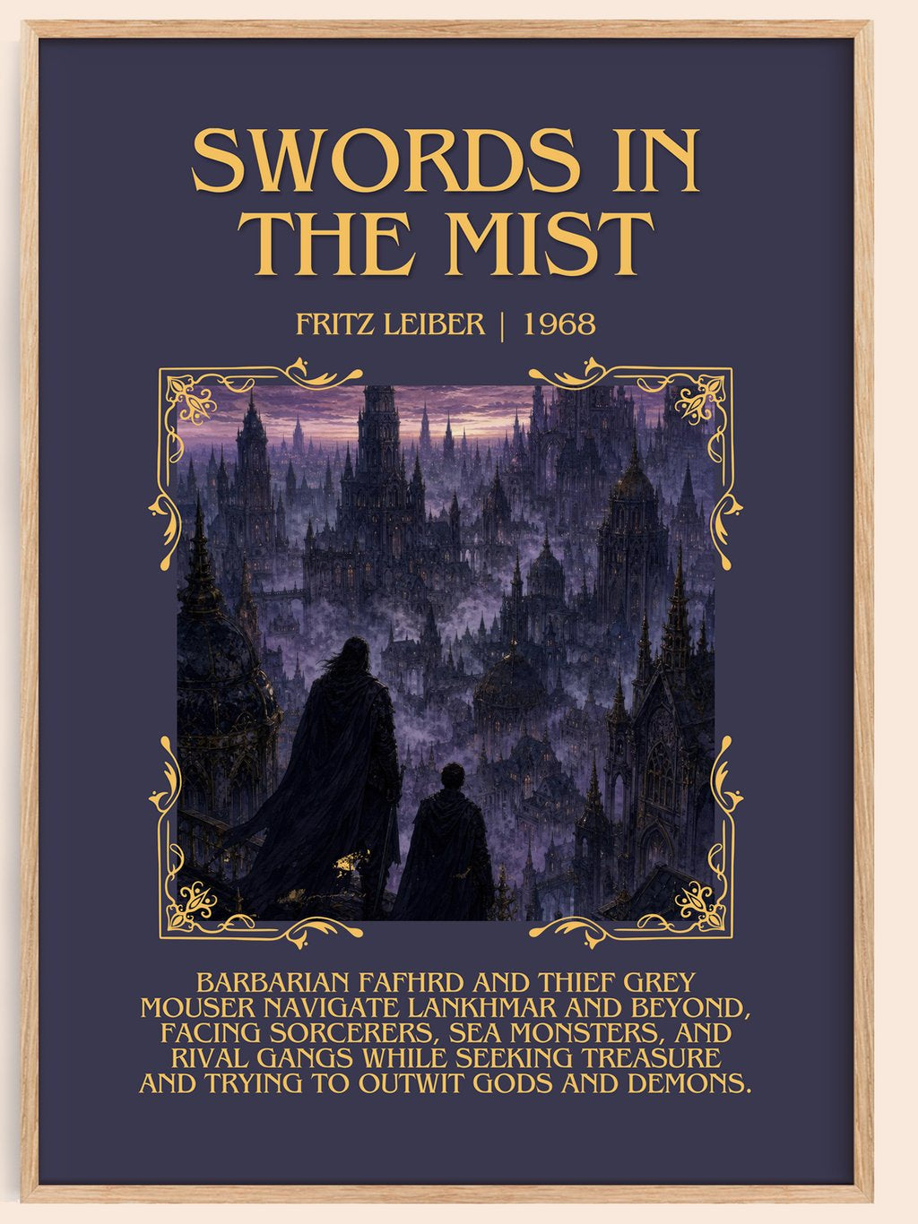 Swords in the Mist Minimalist Book Poster by Fritz Leiber – book poster