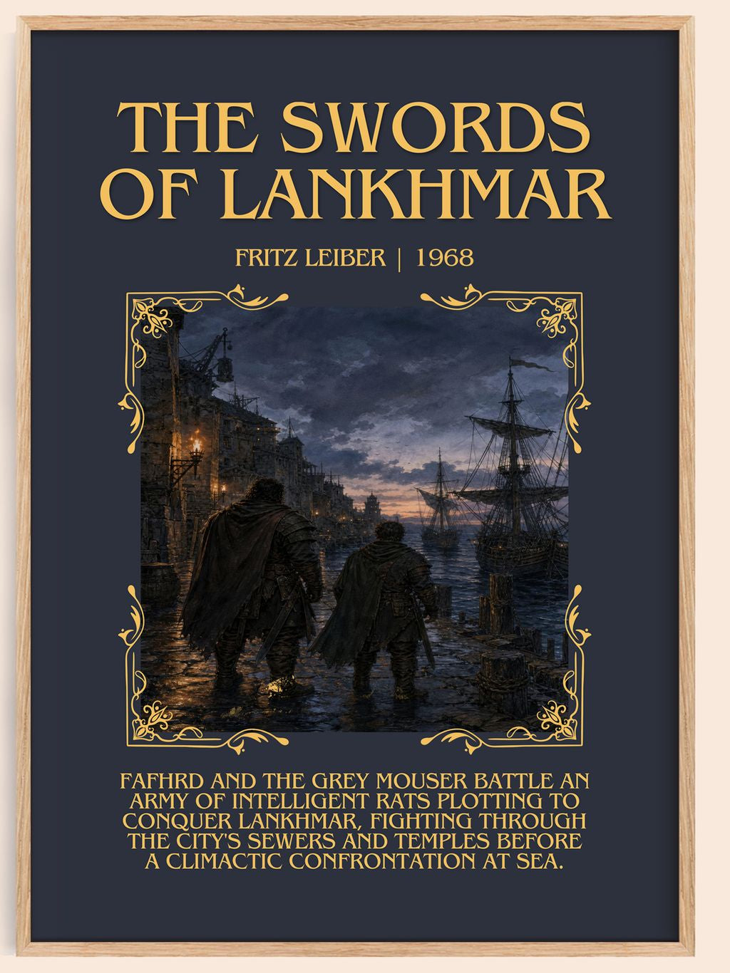 The Swords of Lankhmar Minimalist Book Poster by Fritz Leiber – book poster