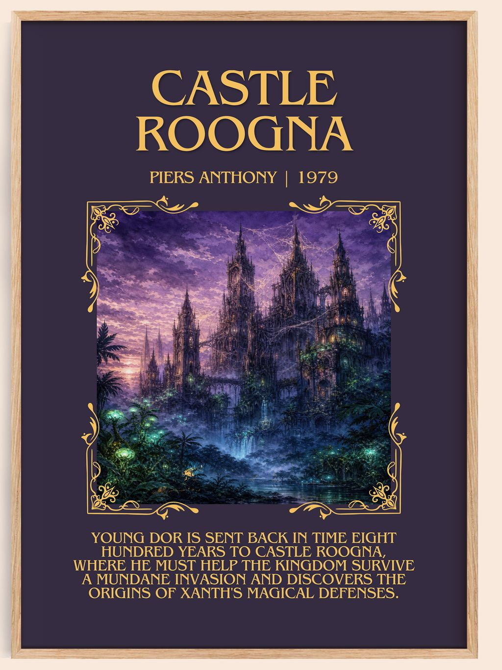 Castle Roogna Minimalist Book Poster by Piers Anthony – book poster