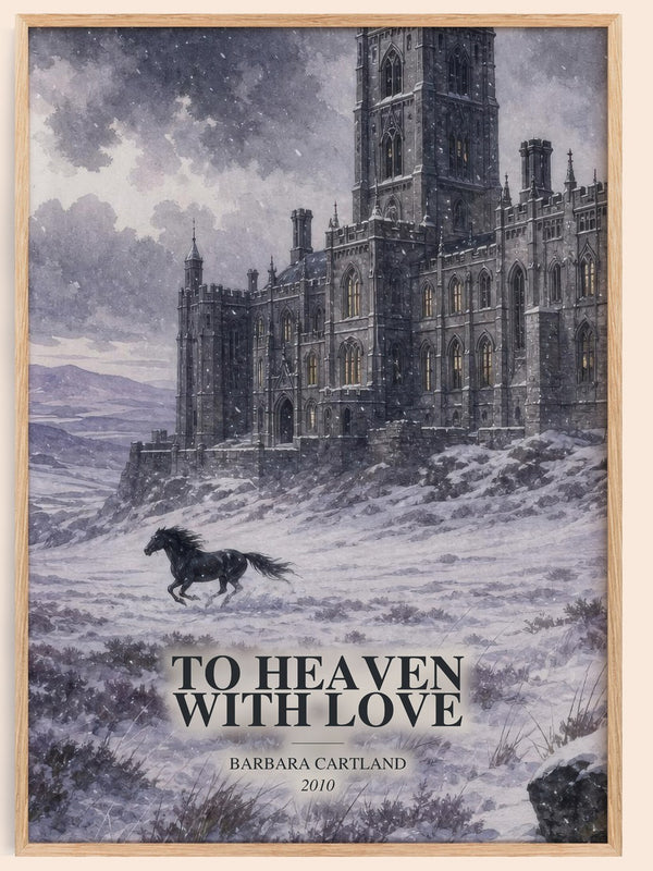 To Heaven With Love watercolour book poster by Barbara Cartland – framed literary art print