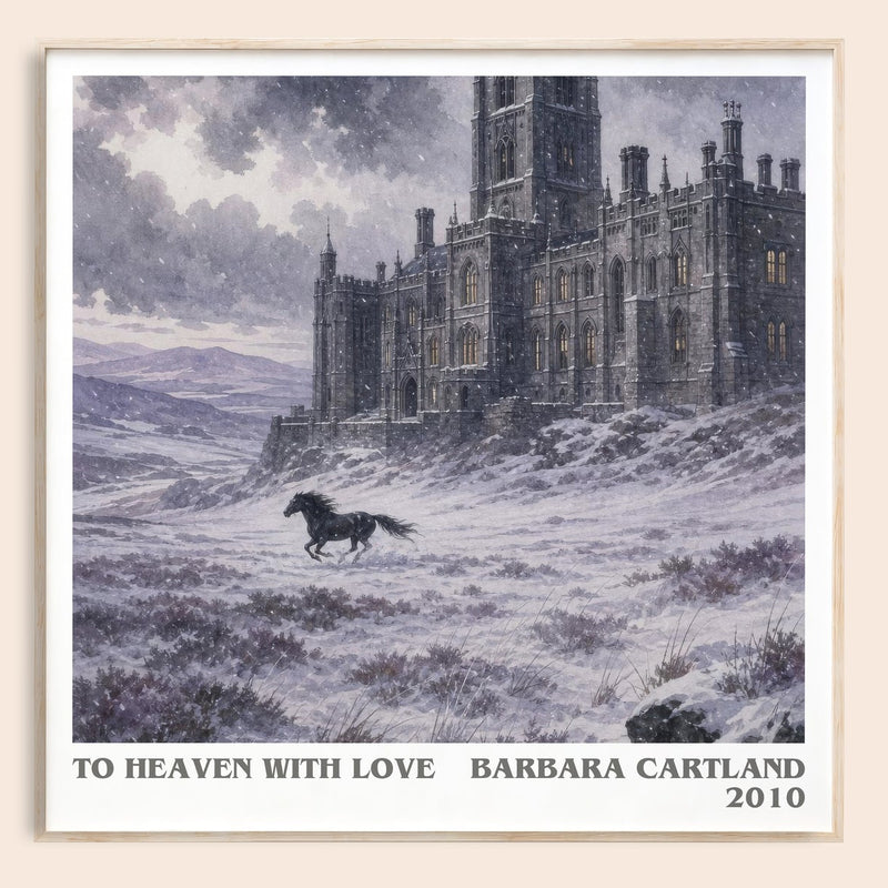 To Heaven With Love literary book poster by Barbara Cartland – framed literary art print