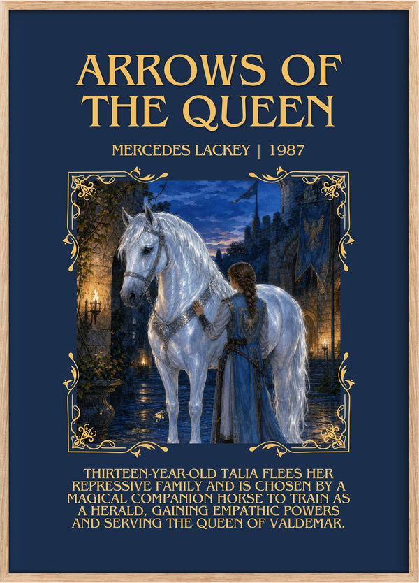 Arrows of the Queen Minimalist Book Poster by Mercedes Lackey