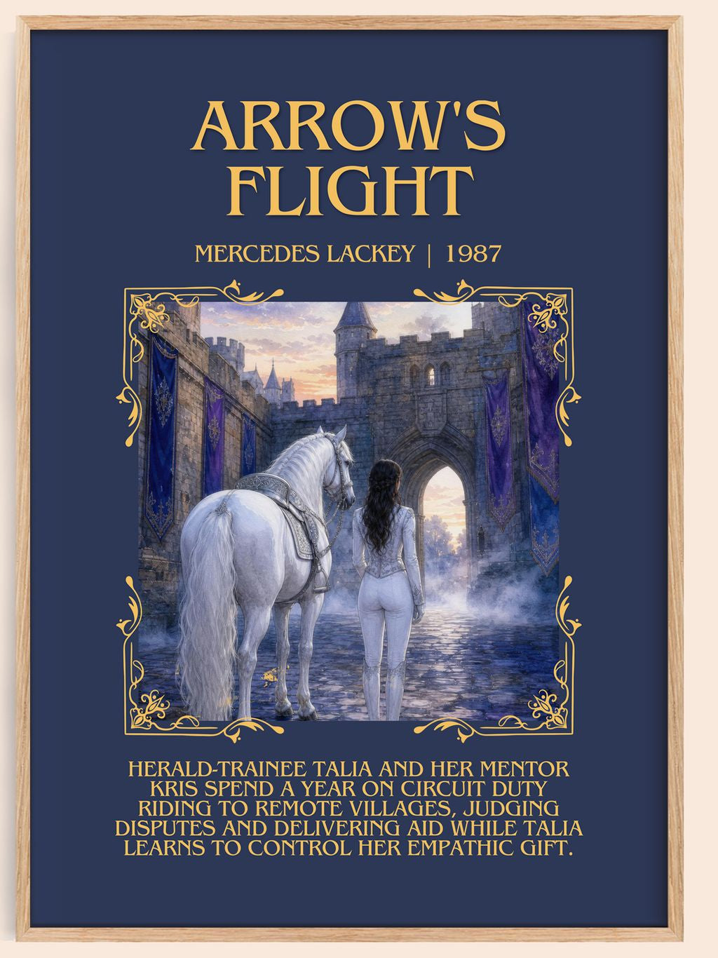 Arrow's Flight Minimalist Book Poster by Mercedes Lackey – book poster