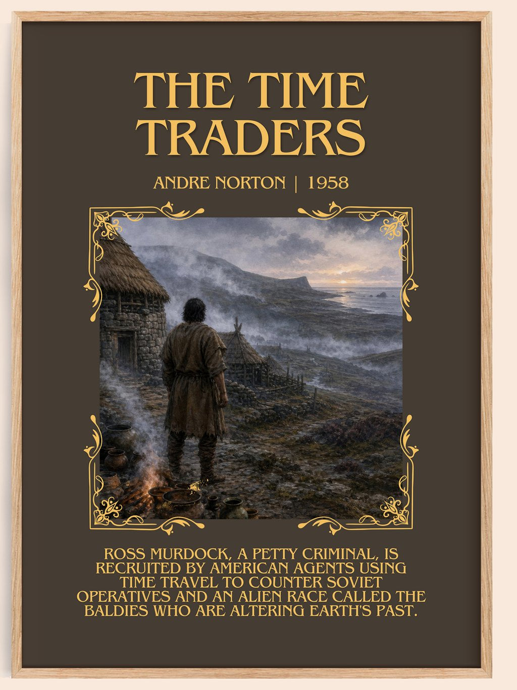 The Time Traders Minimalist Book Poster by Andre Norton – book poster