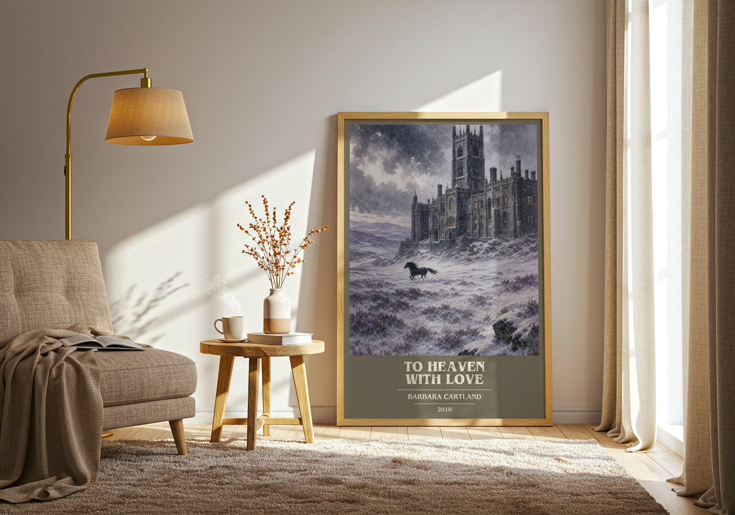 To Heaven With Love book cover print on bookshelf – Barbara Cartland fan gift