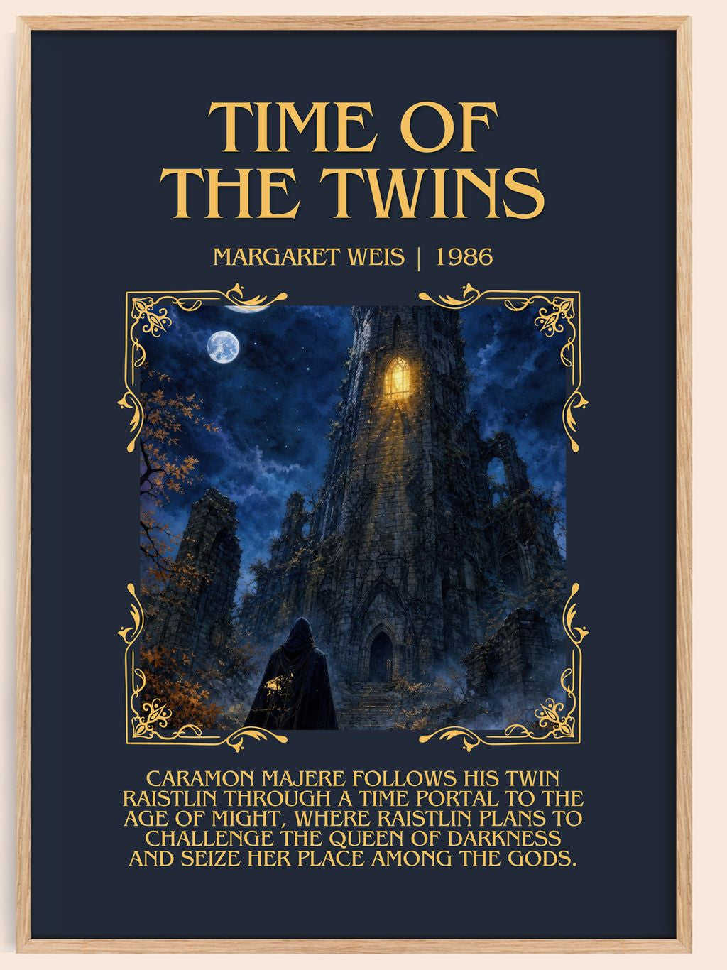 Time of the Twins Minimalist Book Poster by Margaret Weis – book poster