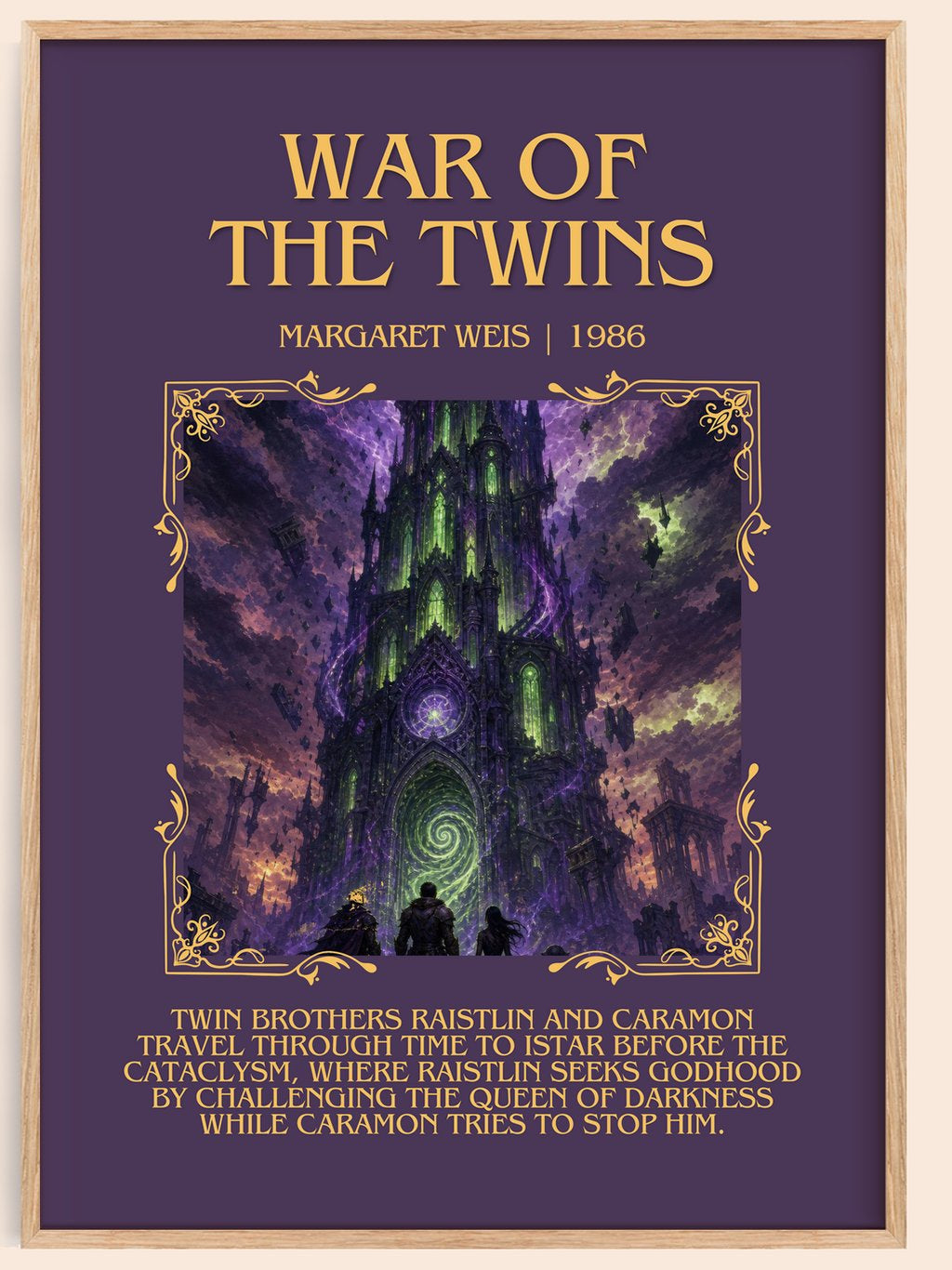 War of the Twins Minimalist Book Poster by Margaret Weis – book poster
