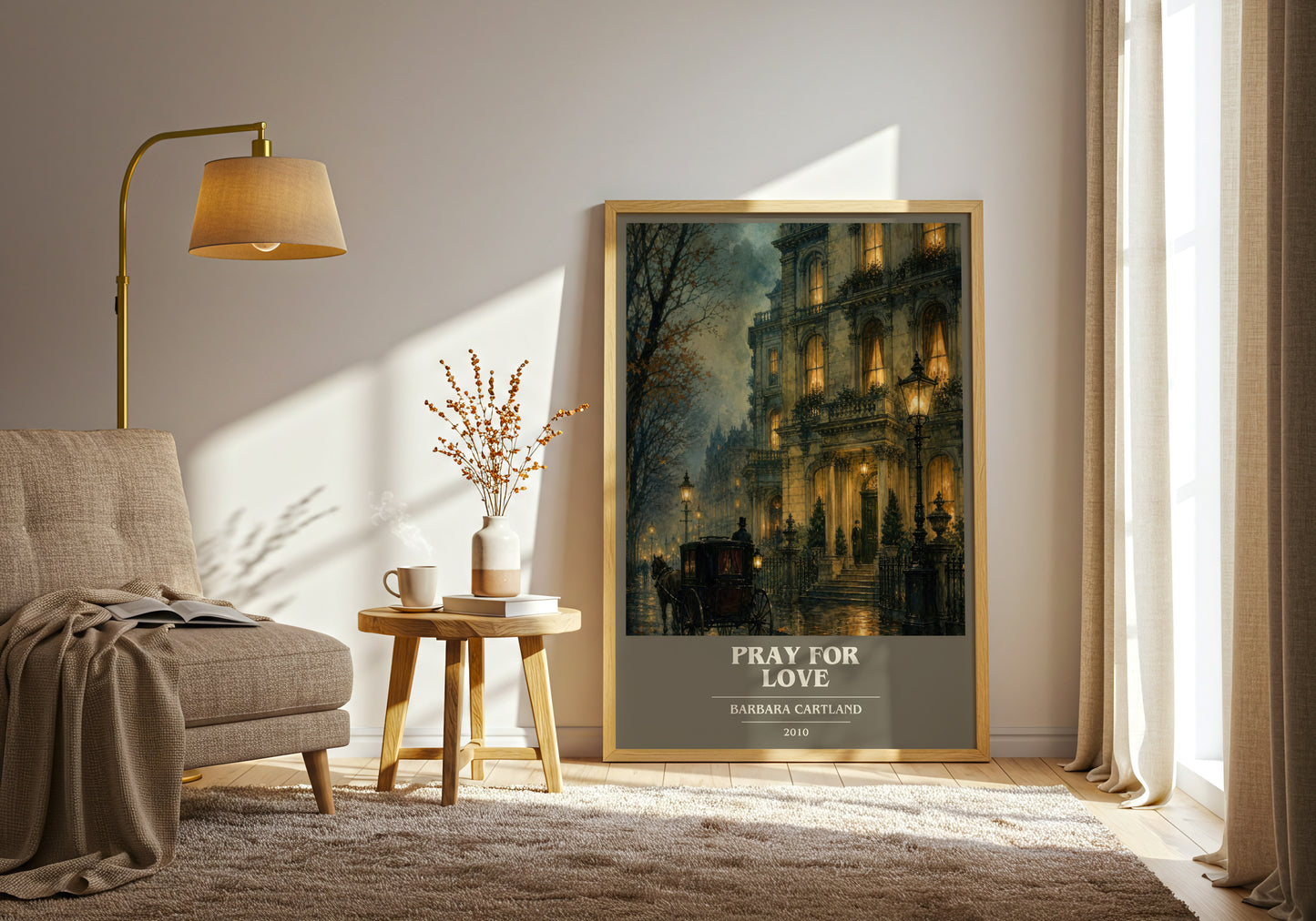 Pray For Love book cover print on bookshelf – Barbara Cartland fan gift