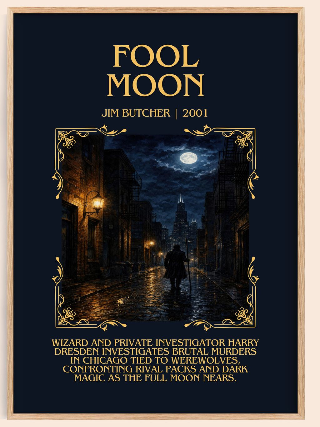 Fool Moon Minimalist Book Poster by Jim Butcher – book poster