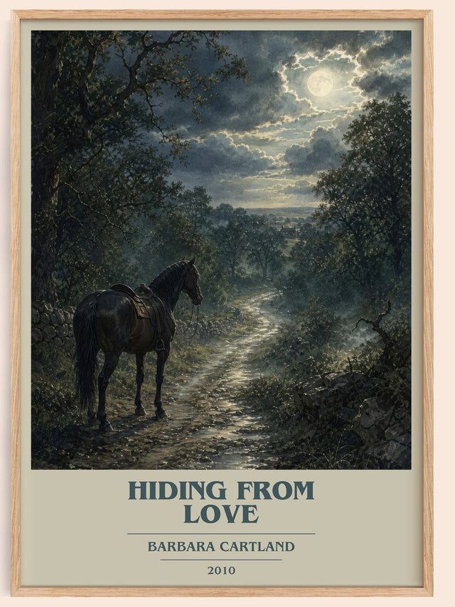 Hiding From Love Book Cover Poster by Barbara Cartland