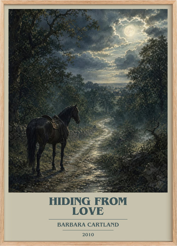 Hiding From Love Book Cover Poster by Barbara Cartland