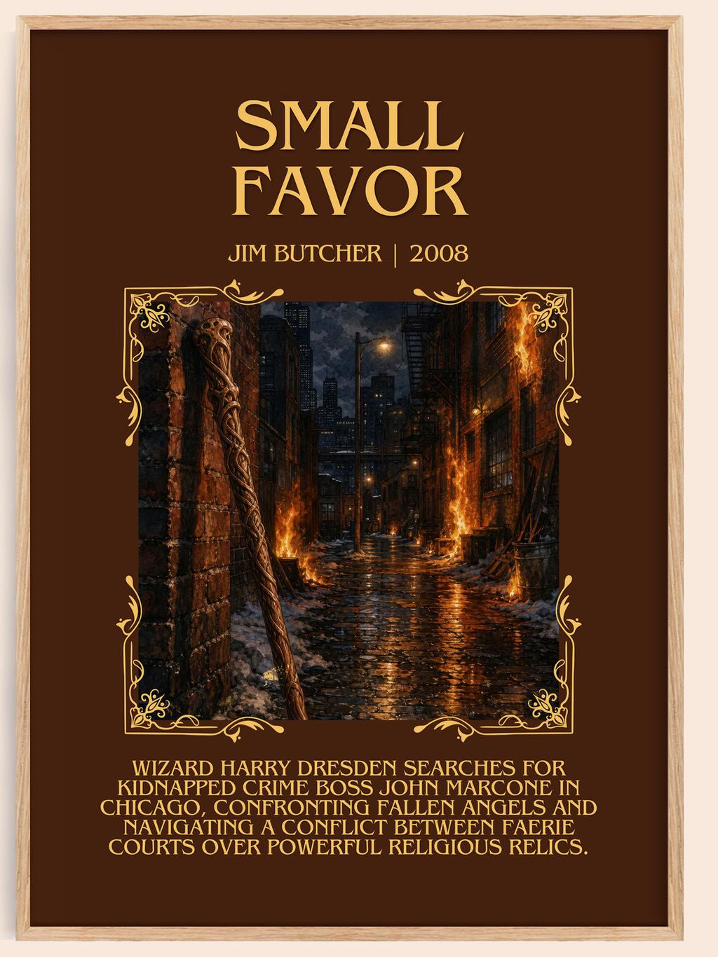 Small Favor Minimalist Book Poster by Jim Butcher – book poster