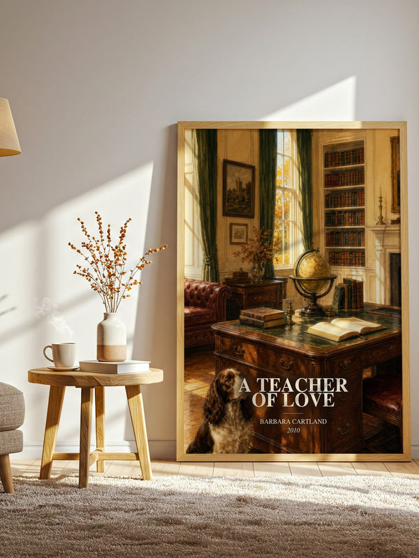 A Teacher Of Love watercolour print in frame leaning in hallway – romance wall art