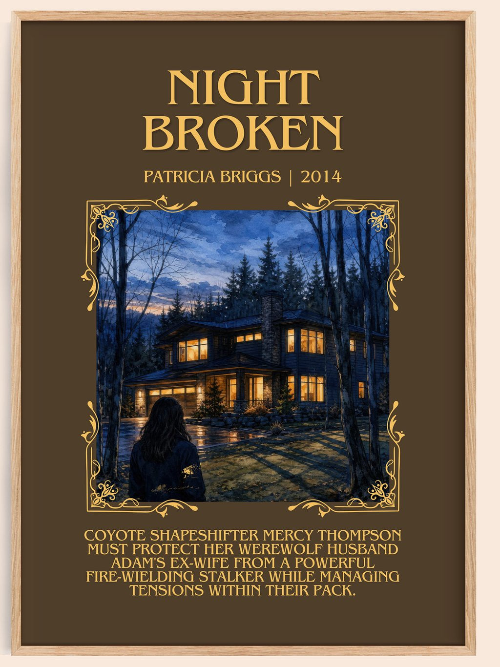 Night Broken Minimalist Book Poster by Patricia Briggs – book poster