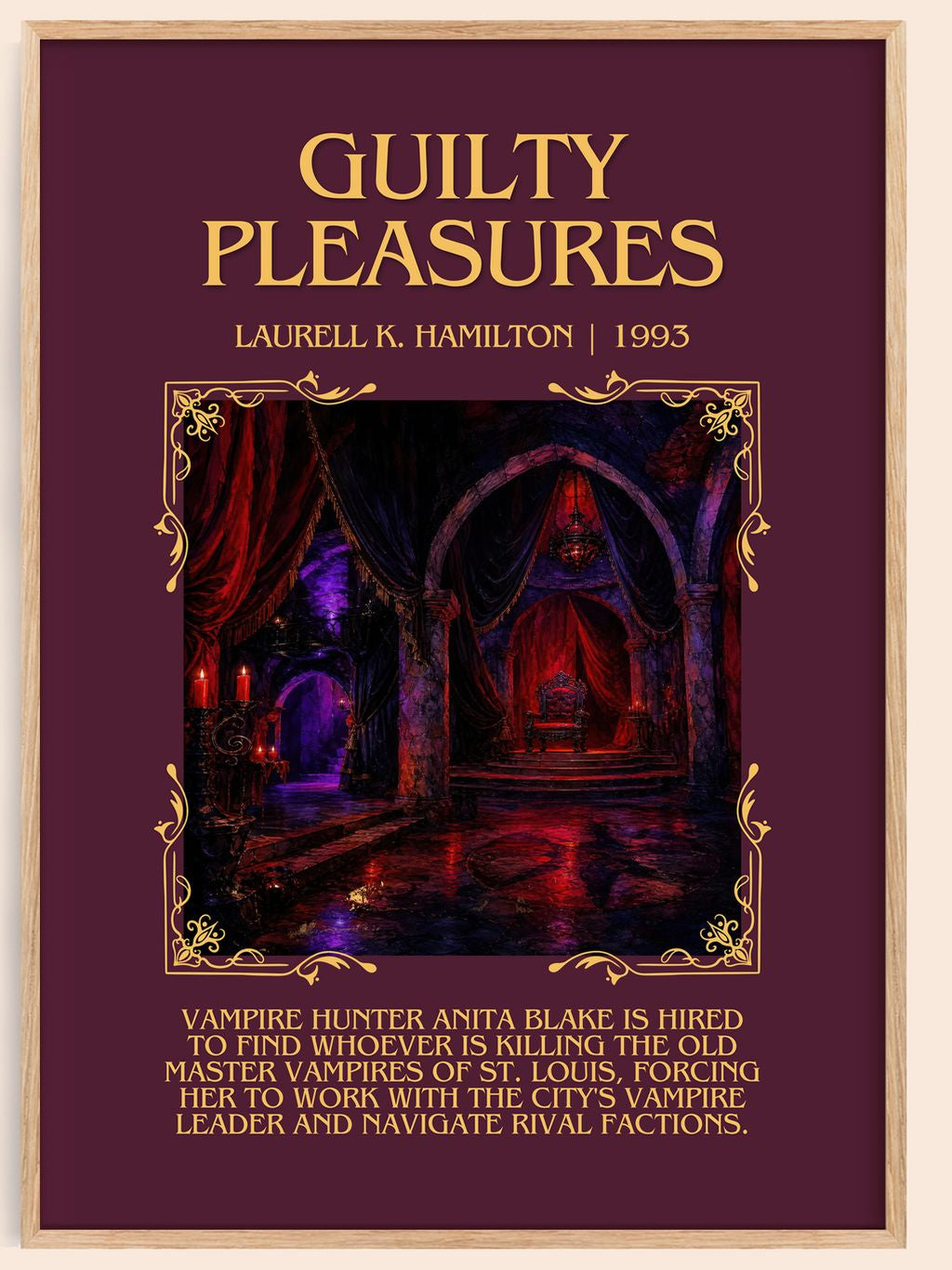 Guilty Pleasures Minimalist Book Poster by Laurell K. Hamilton – book poster