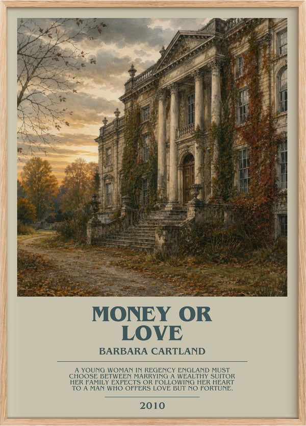Money Or Love Bookish Wall Art by Barbara Cartland