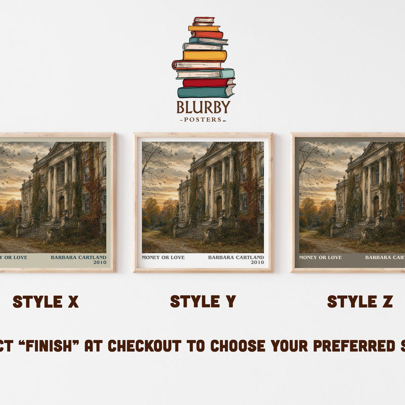 Money Or Love literary print in frame leaning in hallway – romance wall art