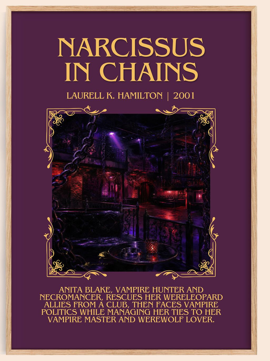 Narcissus in Chains Minimalist Book Poster by Laurell K. Hamilton – book poster