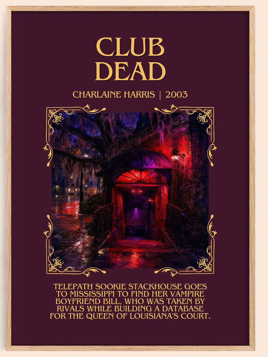 Club Dead Minimalist Book Poster by Charlaine Harris – book poster