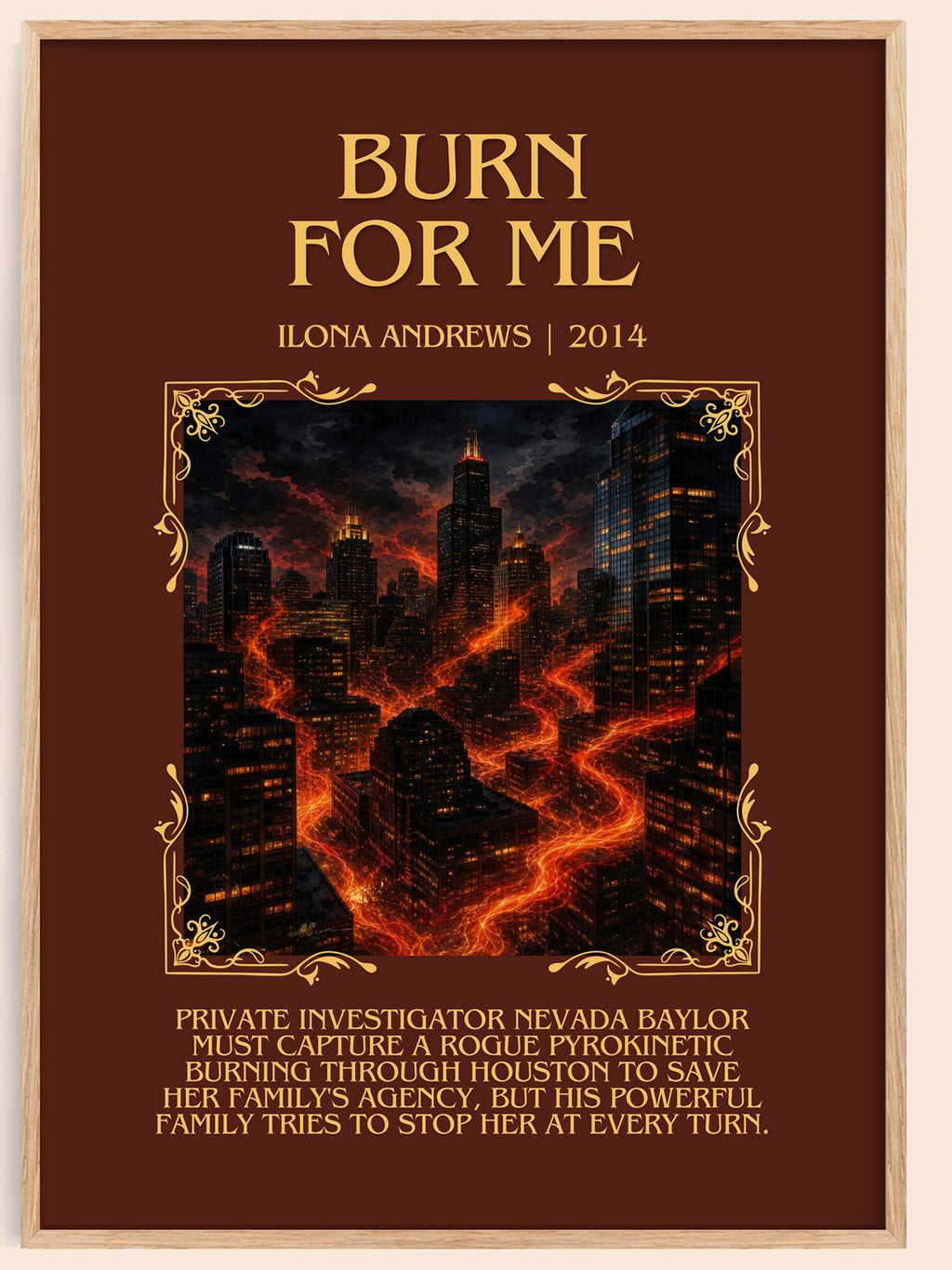 Burn for Me Minimalist Book Poster by Ilona Andrews – book poster