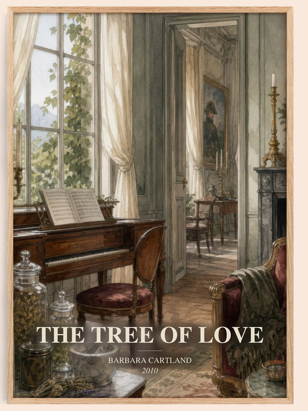 The Tree Of Love watercolour book poster by Barbara Cartland – framed literary art print