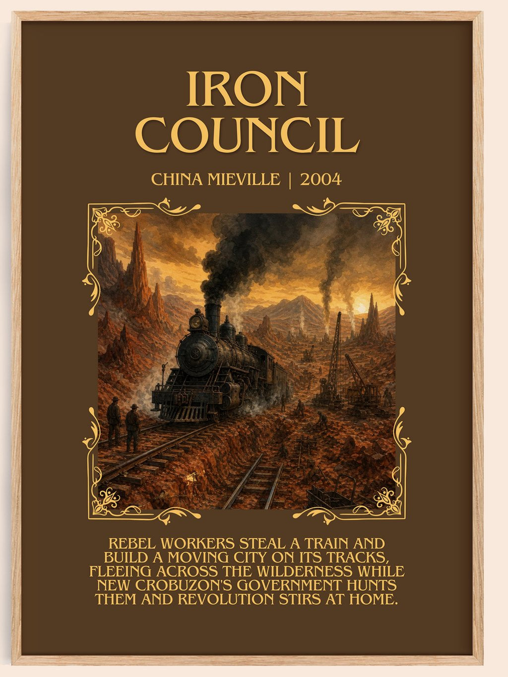 Iron Council Minimalist Book Poster by China Miéville – book poster