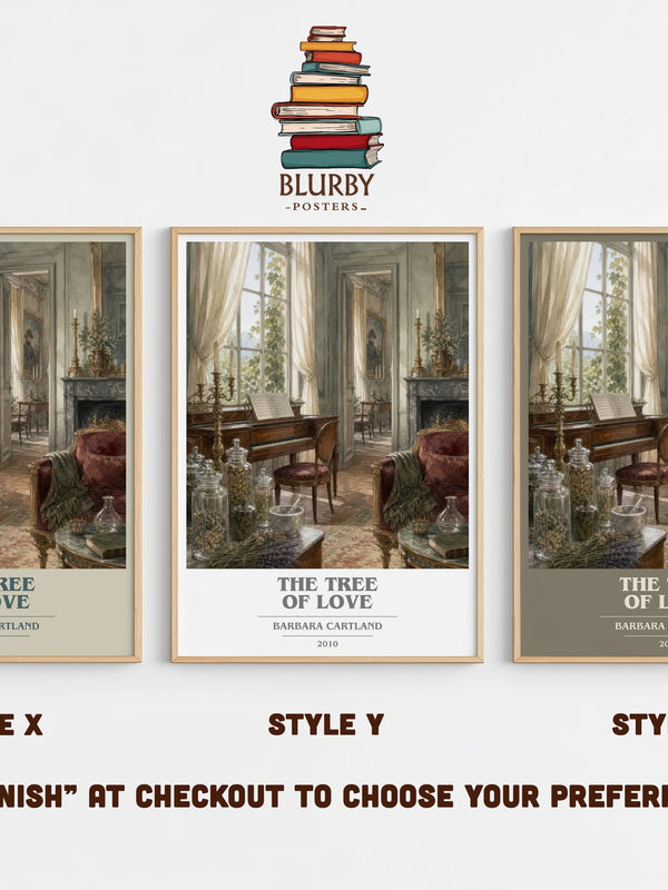 The Tree Of Love book cover print in frame leaning in hallway – romance wall art