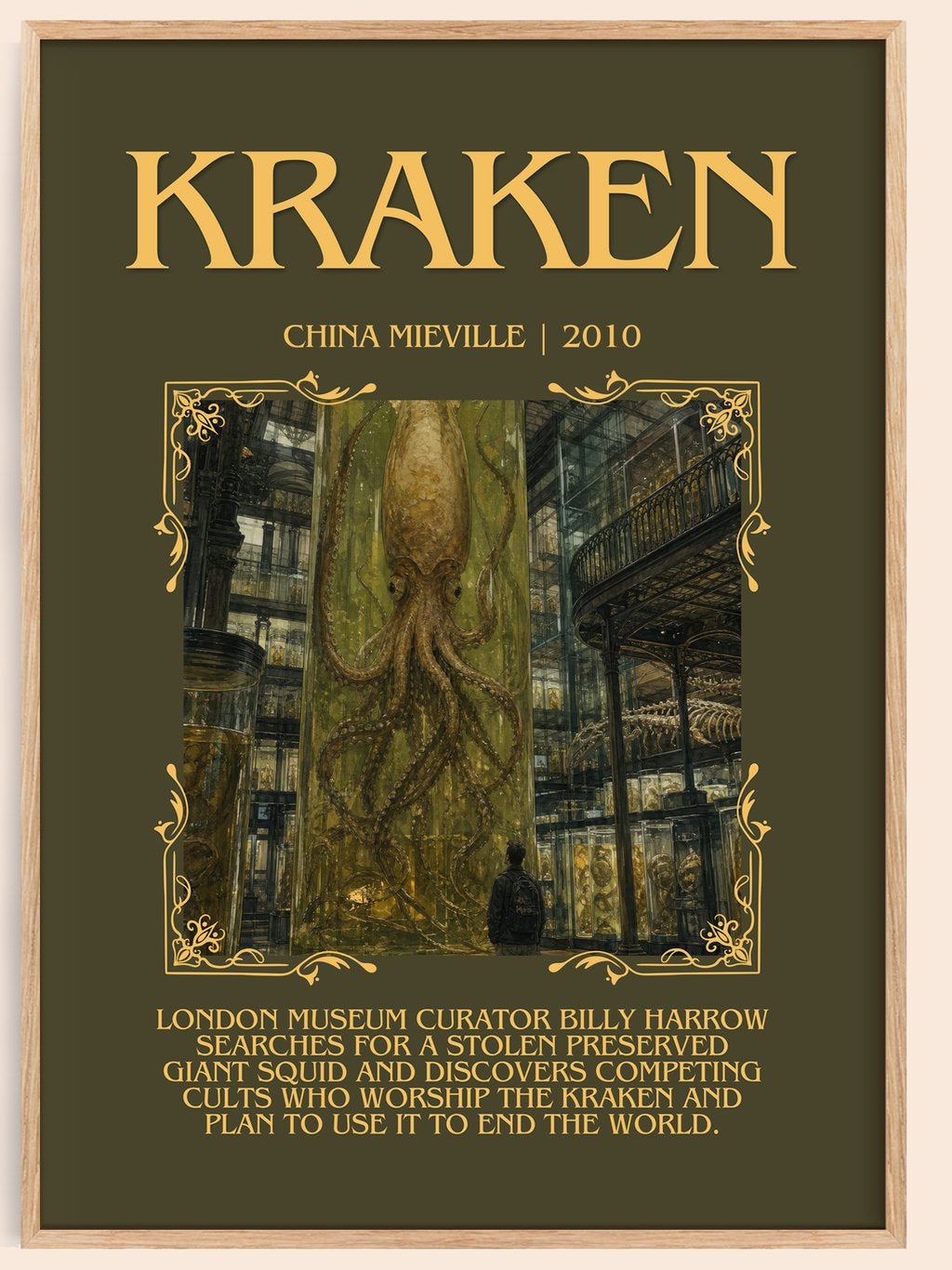 Kraken Minimalist Book Poster by China Miéville – book poster
