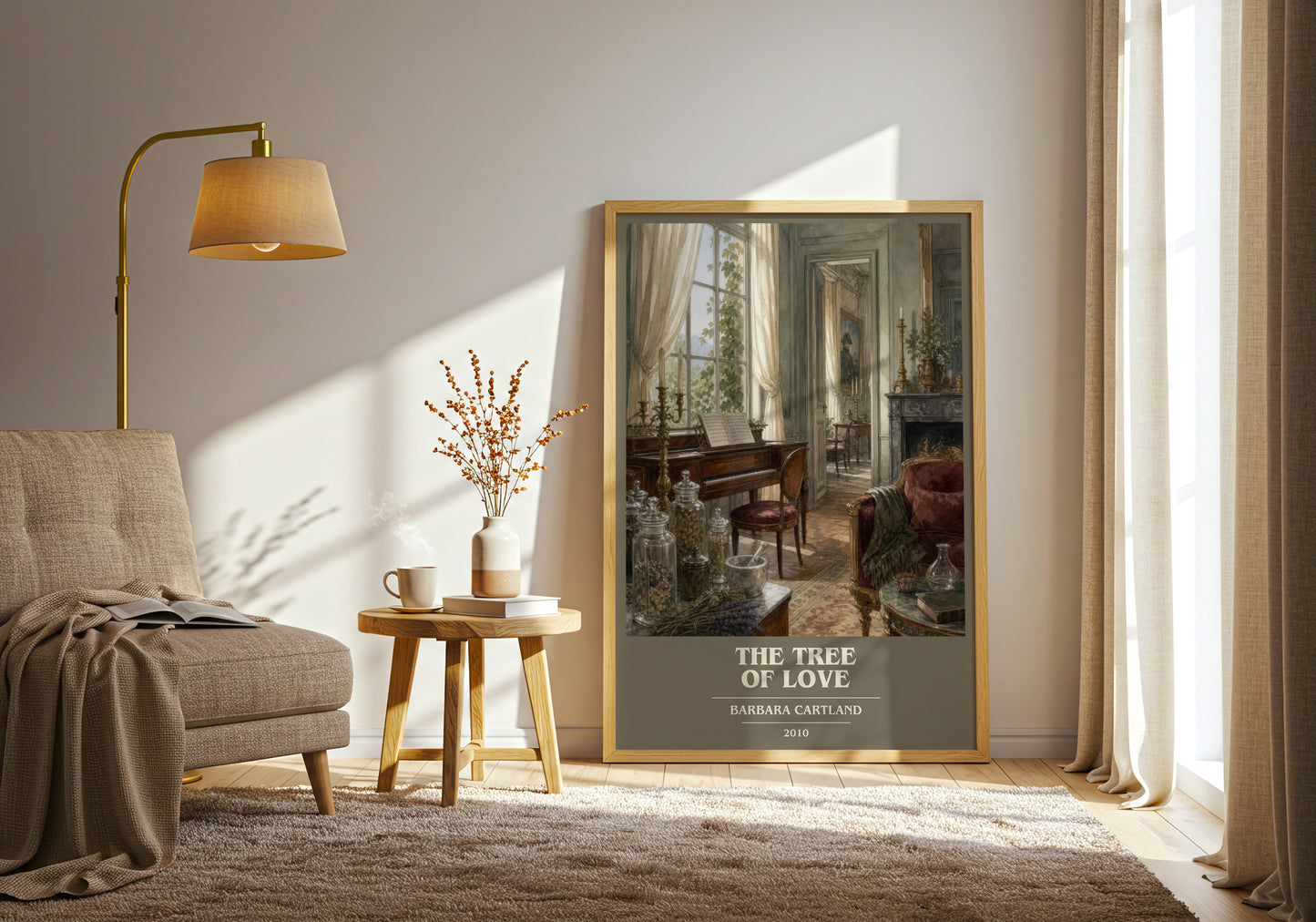 The Tree Of Love book cover print on bookshelf – Barbara Cartland fan gift